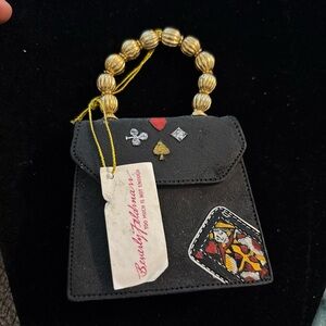 Beverly Feldman Black Bag with Gold Beaded Handle